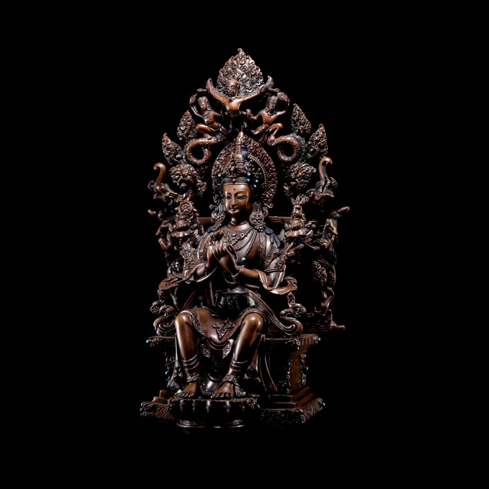 Copper Maitreya Buddha from Nepal - Bild 3 aus 6