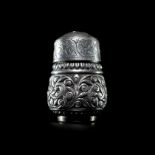 Wrapped branch lotus pattern Solid silver bottle from India