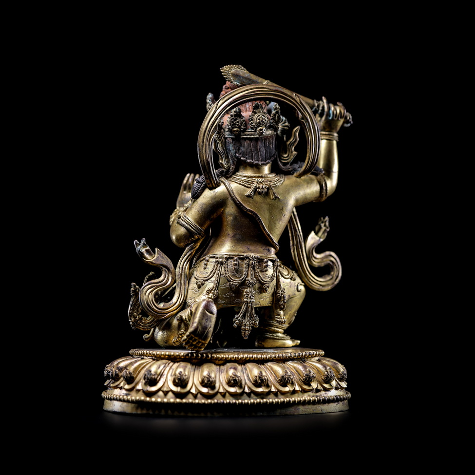Daming Xuande Gilt bronze Acalanatha - Image 3 of 8