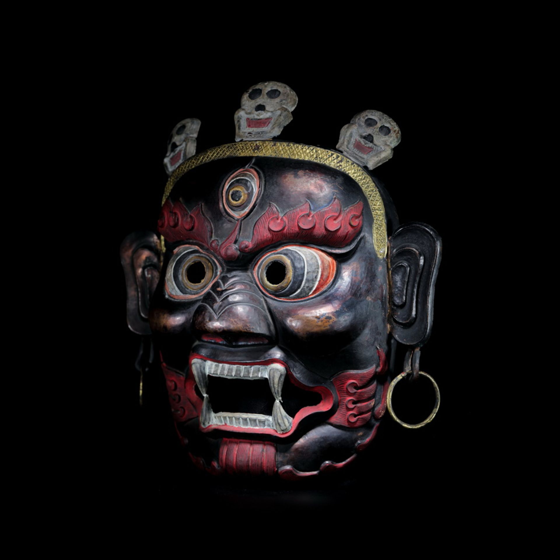Copper big black sky mask from Tibet - Bild 2 aus 7