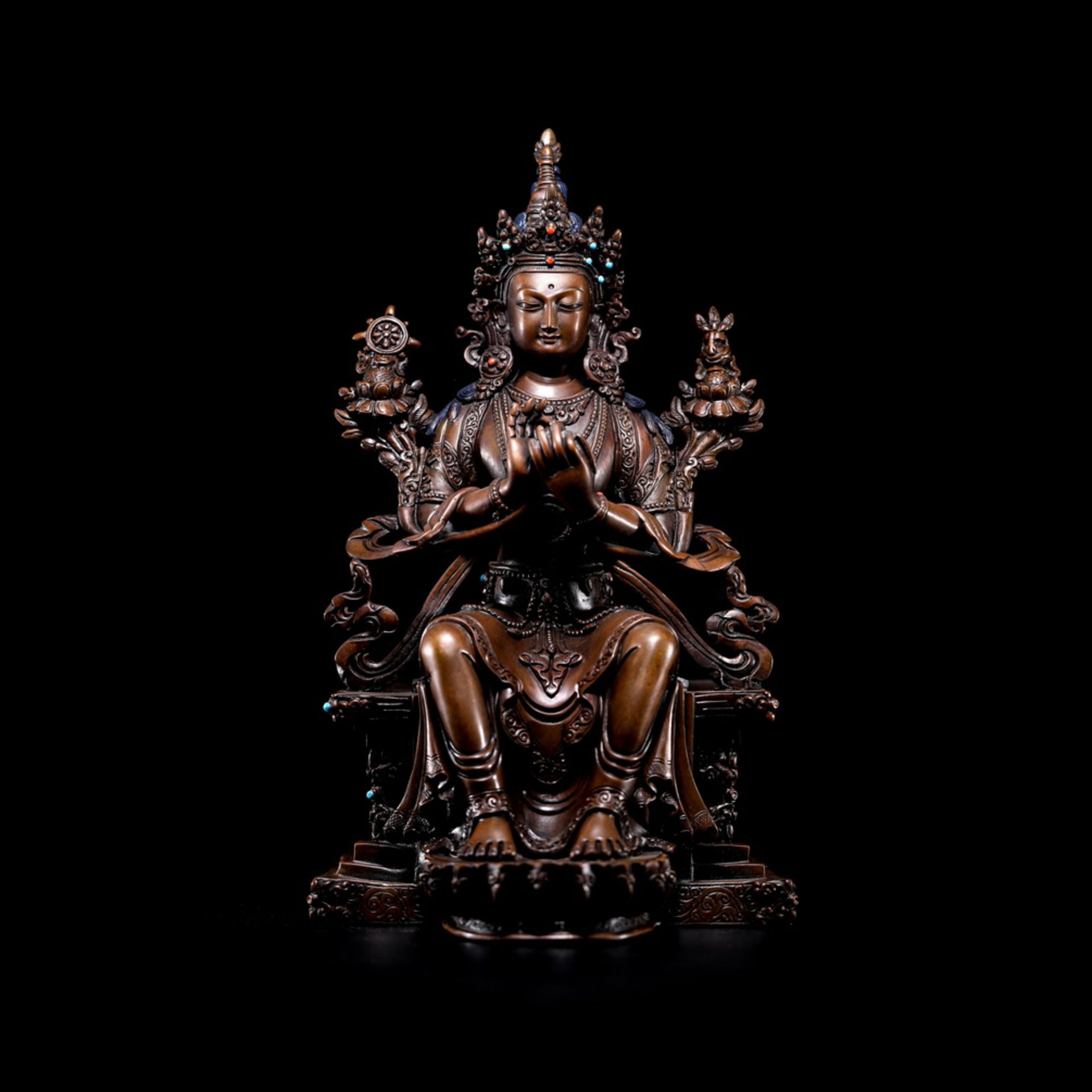 Copper Maitreya Buddha from Nepal - Bild 4 aus 6