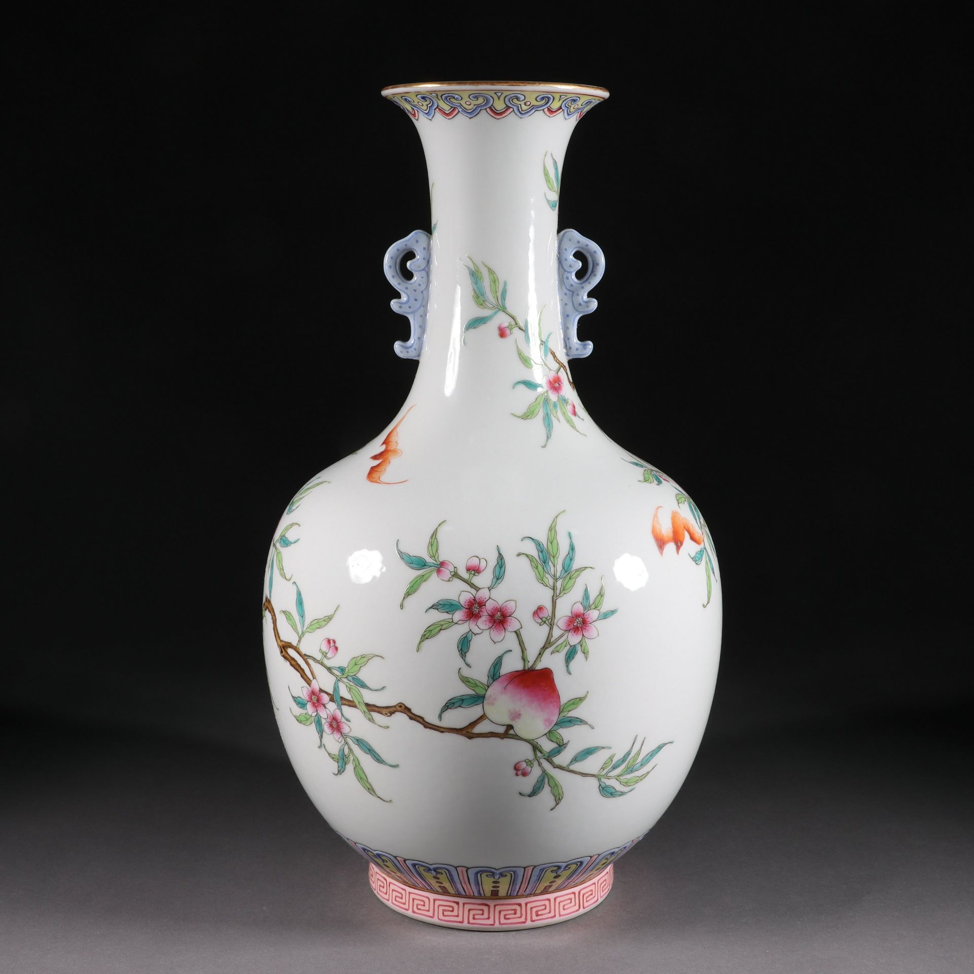 Pastel gold tracing amphora for longevity  from the Qing dynasty - Bild 5 aus 9