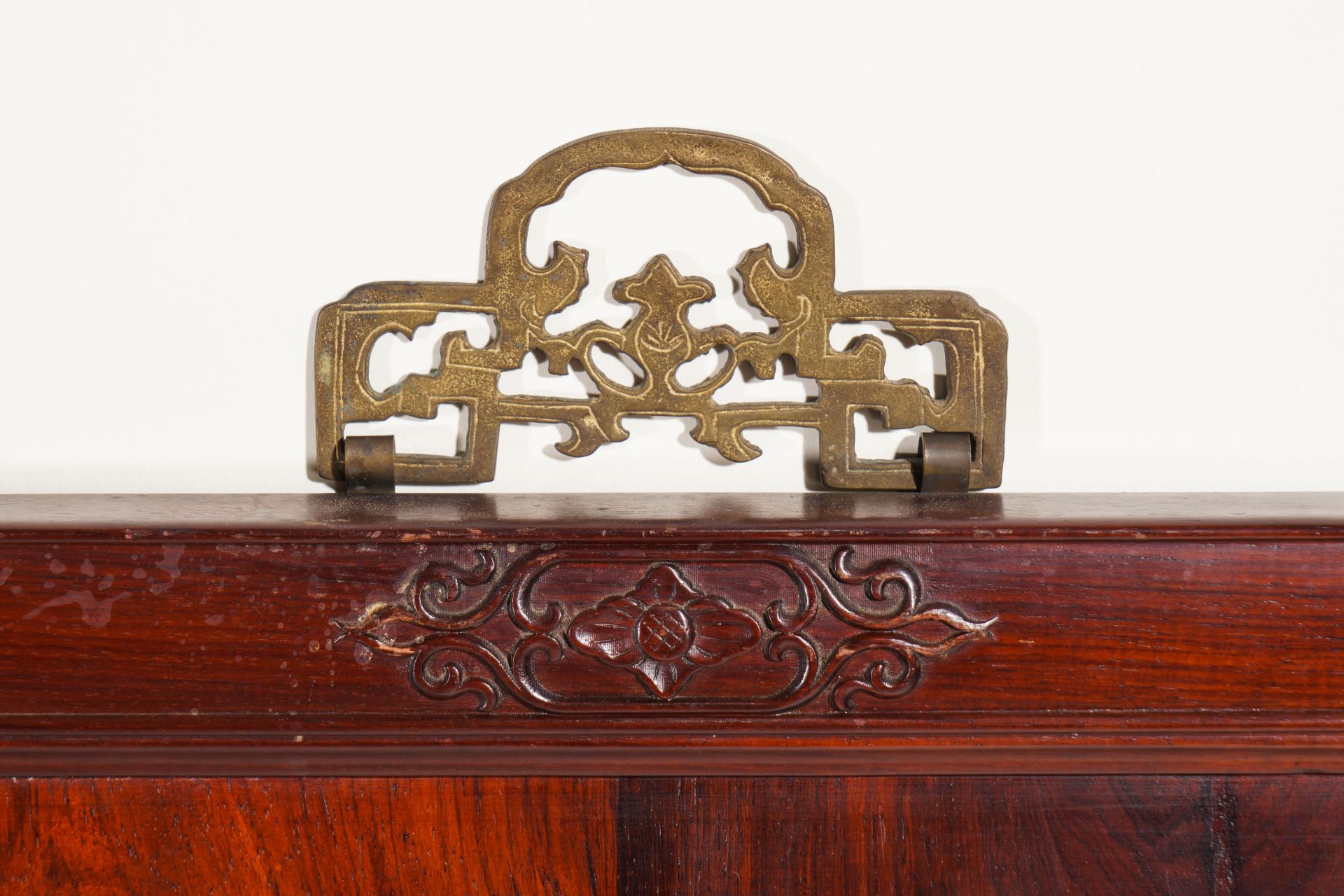 Old mahogany Fu Shou hanging screen in The republic of China - Image 13 of 15