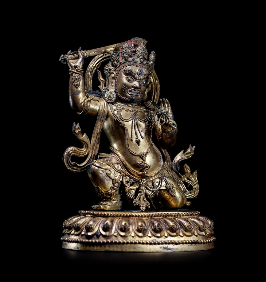 Daming Xuande Gilt bronze Acalanatha - Image 2 of 8