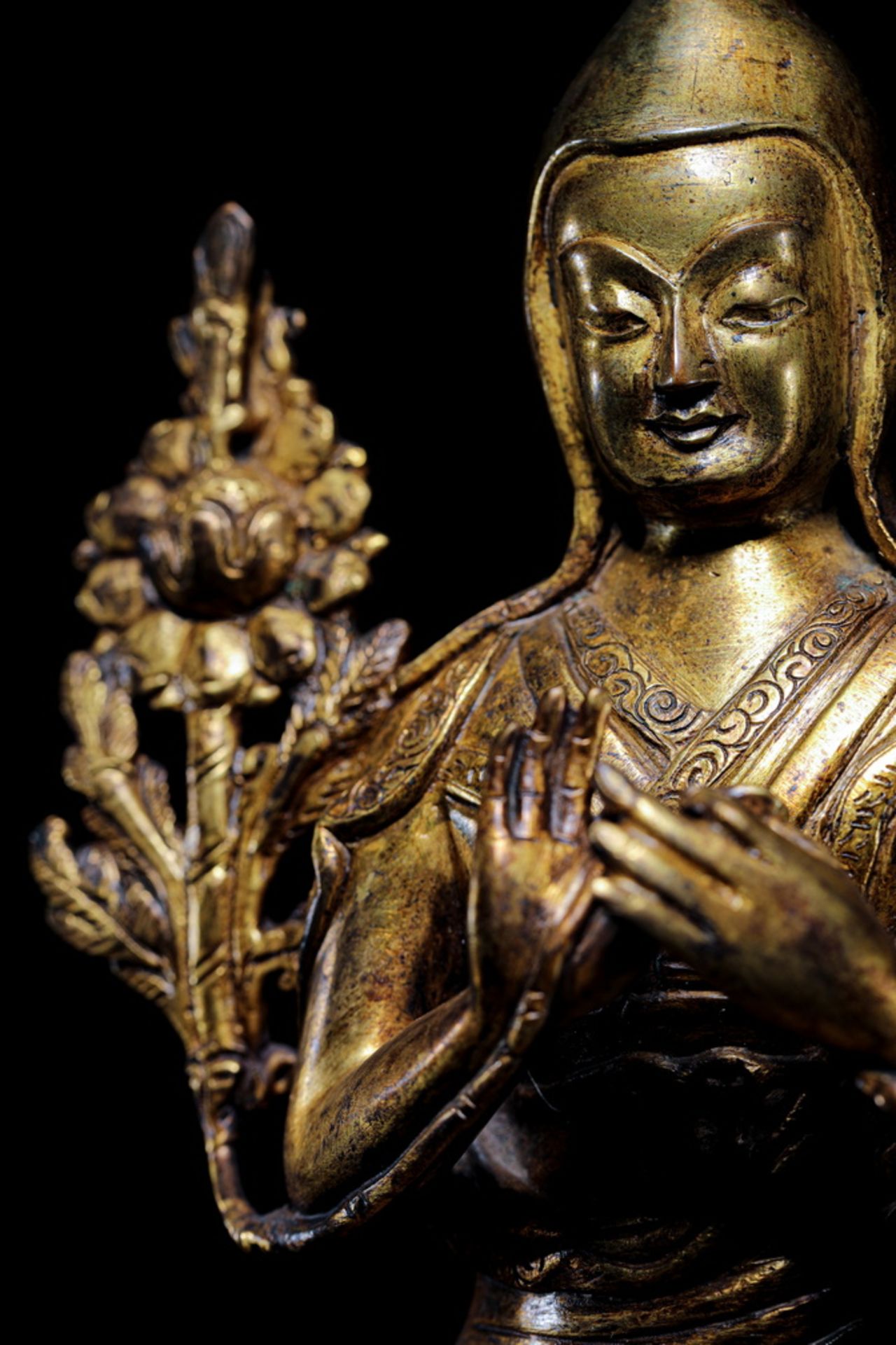 Gilt bronze Master Zonggaba from the Qing  dynasty - Bild 6 aus 7