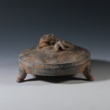 Bronze beast head furnace from the Han dynasty 