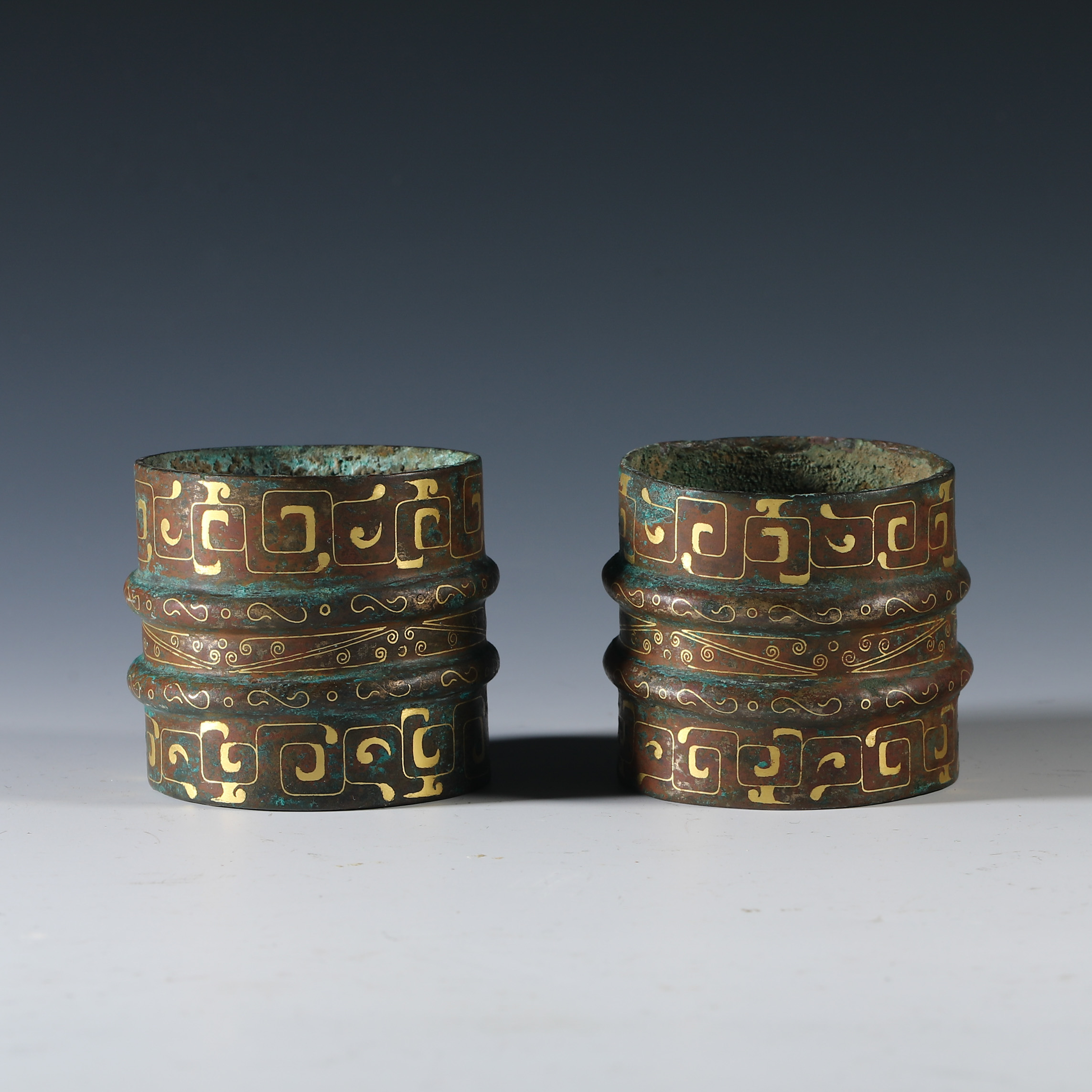 A group of copper and gold components  from the Han dynasty  - Image 2 of 7