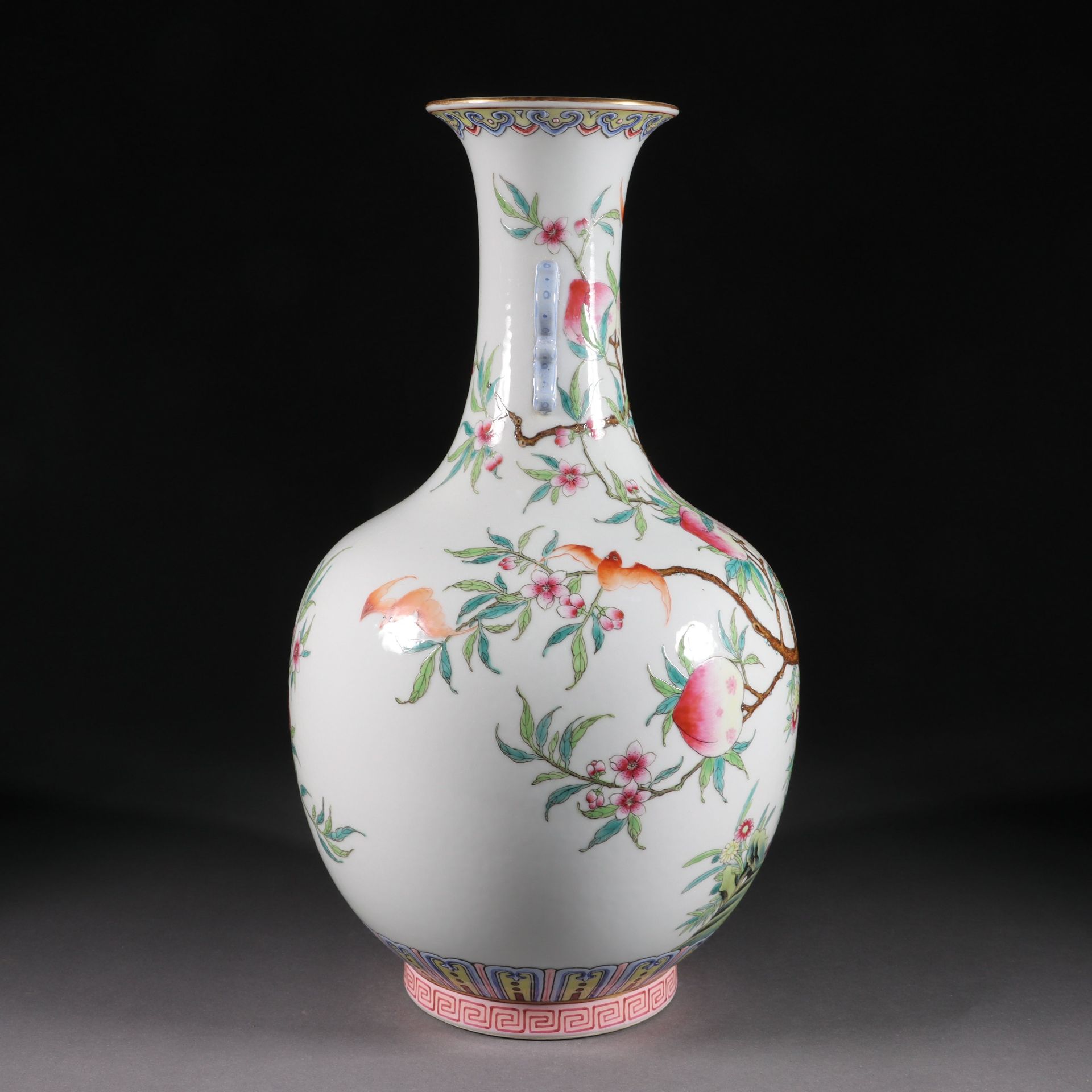 Pastel gold tracing amphora for longevity  from the Qing dynasty - Bild 4 aus 9