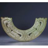 Jade huang with carved dragon pattern from Spring and Autumn Period