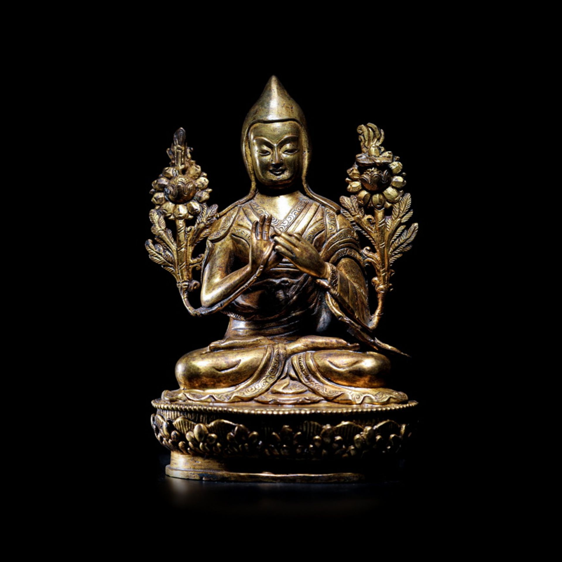 Gilt bronze Master Zonggaba from the Qing  dynasty