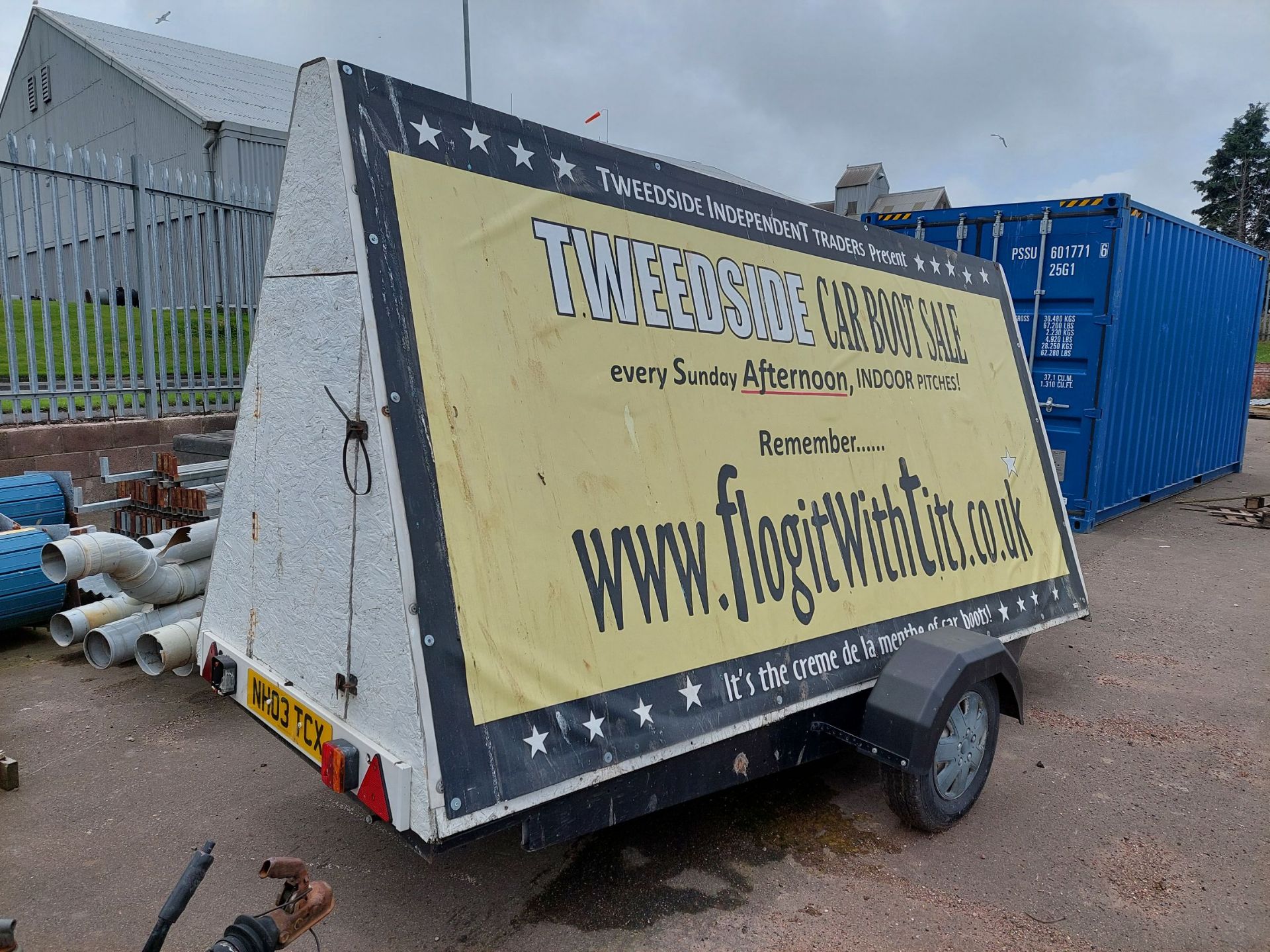 Single Axle 12 x 7' Advertising Trailer. Panel Sizes: 370 x 183cm. NO VAT. - Image 3 of 3