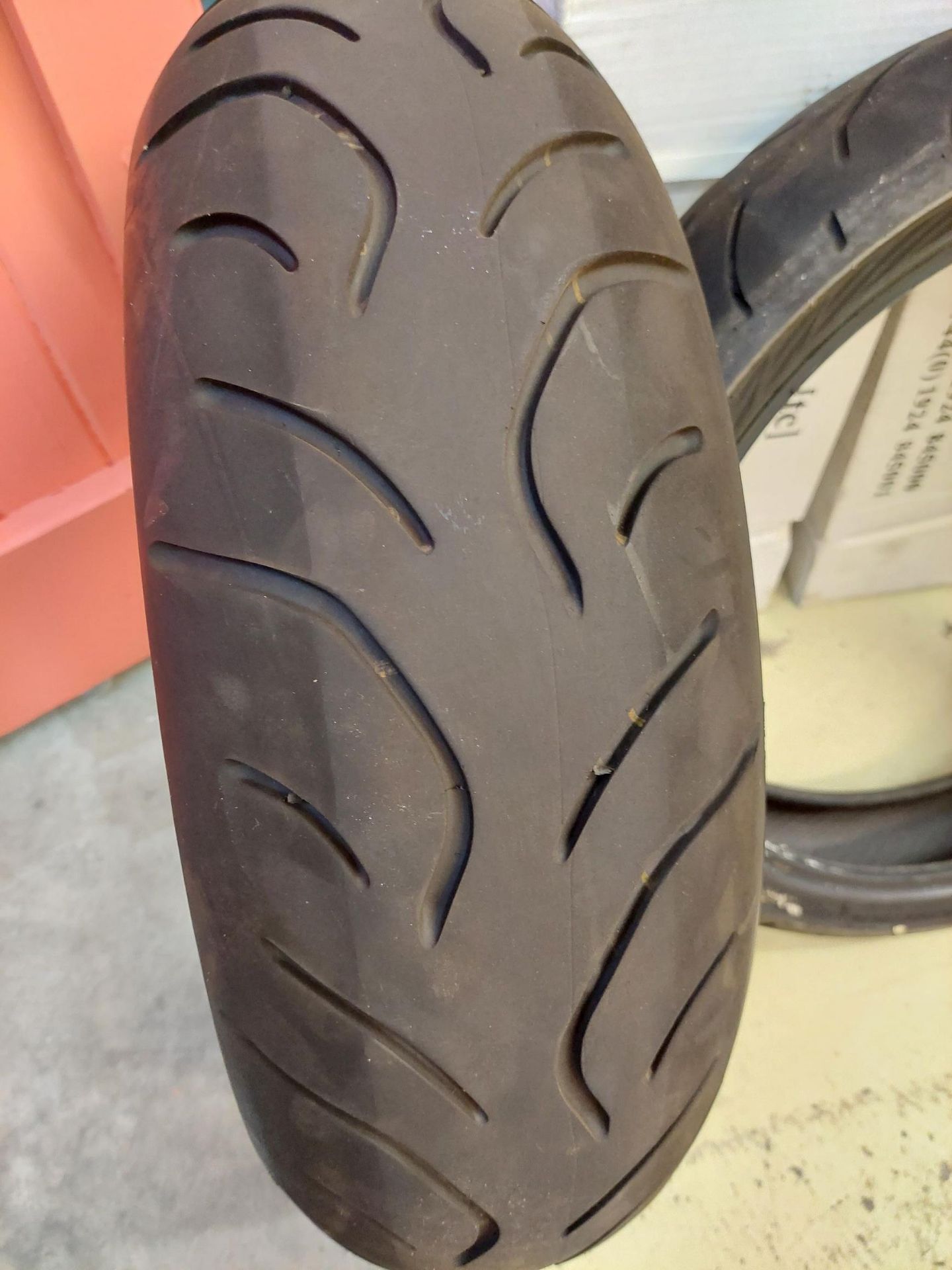 2 x Bridgestone Motorcycle Tyres. 180/55ZR17 and 120/70ZR17. NO VAT. - Image 2 of 3