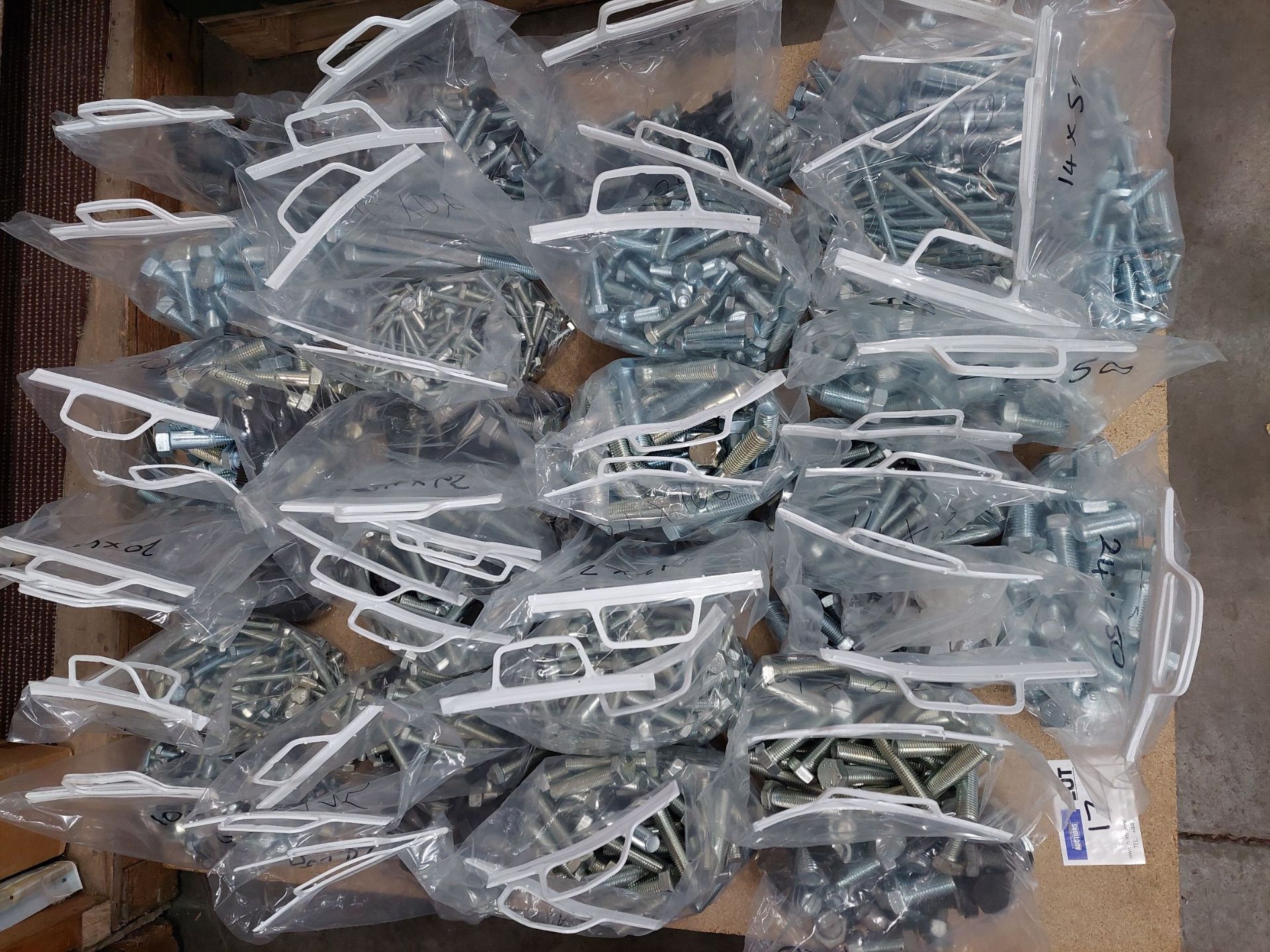 Pallet of various unused bolts. NO VAT.