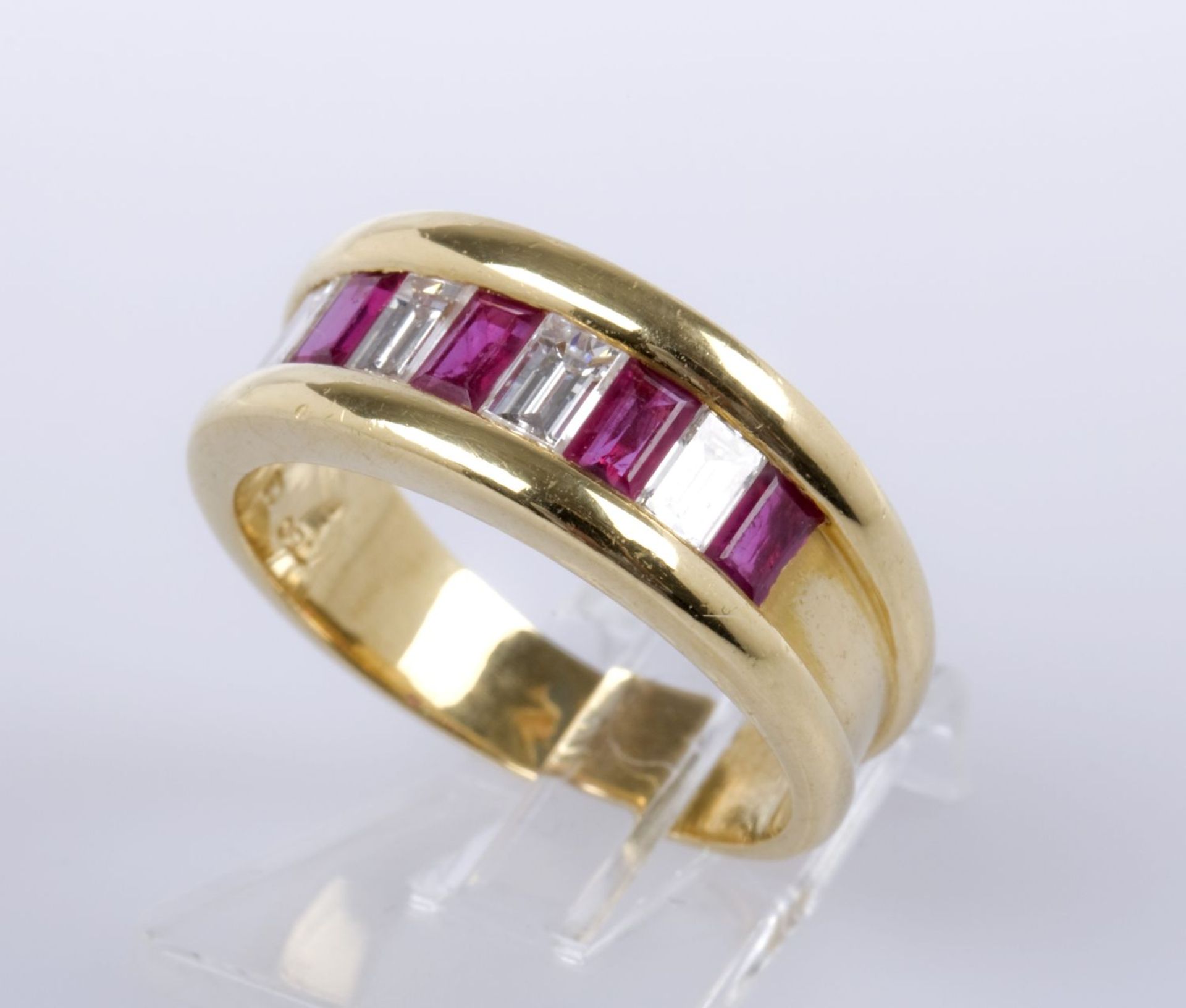 Rubin-Diamant-Ring Gelbgold 750.