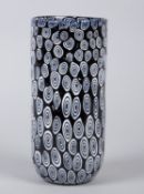 Murano-Vase Farbloses Glas, schwarz