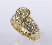 Feiner Diamant-Brillant-Ring Gelbgold