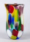 Murano-Vase Dickwandiges farbl. Glas.