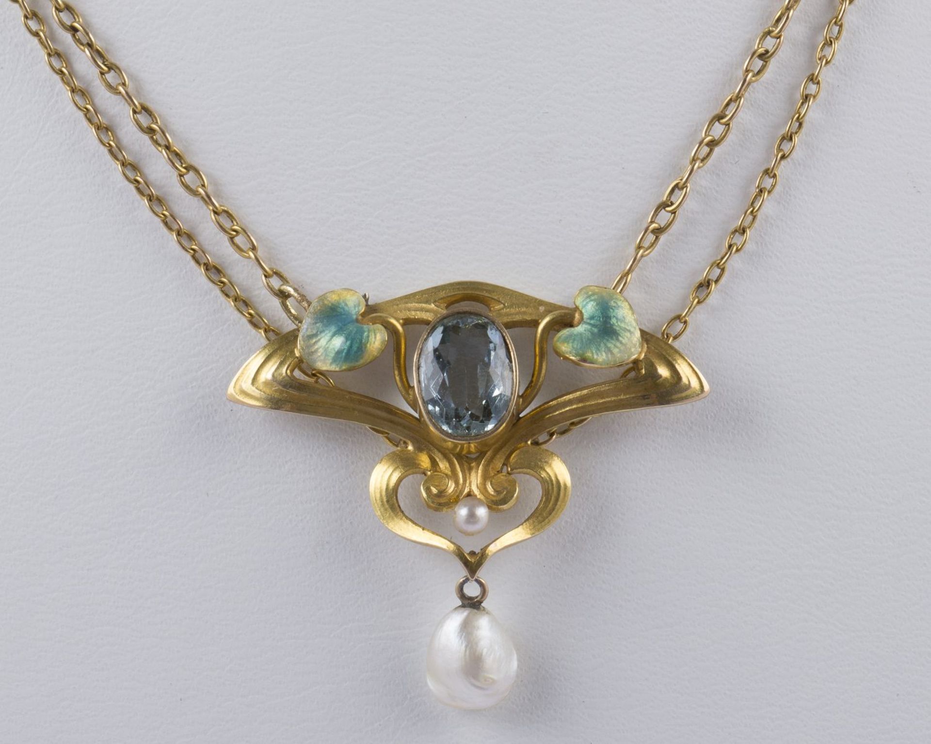 Jugendstil-Collier Gelbgold 585.