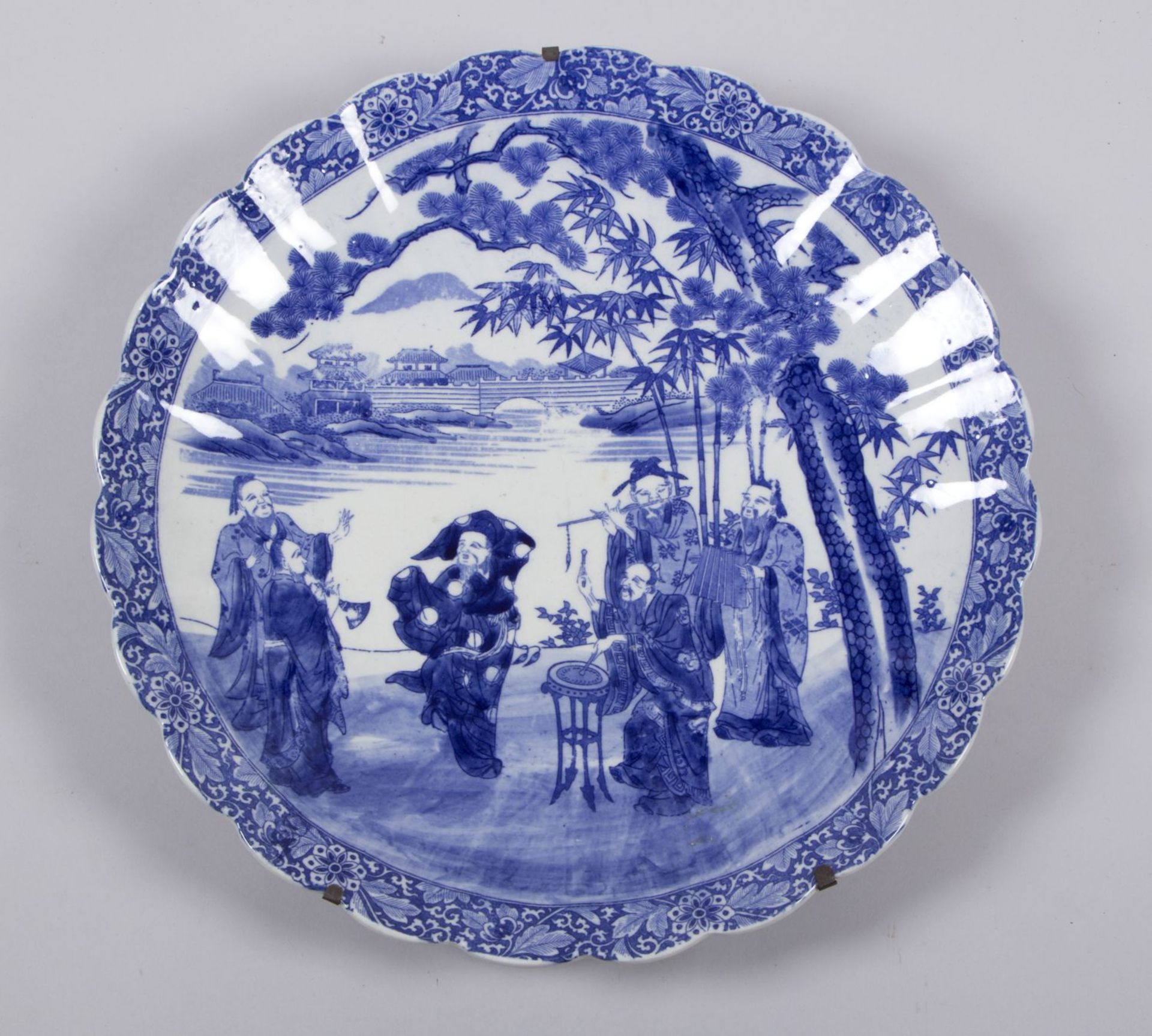 Zwei Platten Porzellan. Blauer - Image 5 of 7
