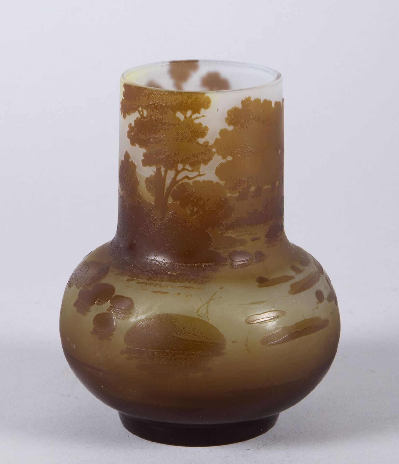 Kleine Jugendstil-Vase Farbloses Glas,