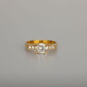 Brillant-Diamant-Ring Gelbgold 750.
