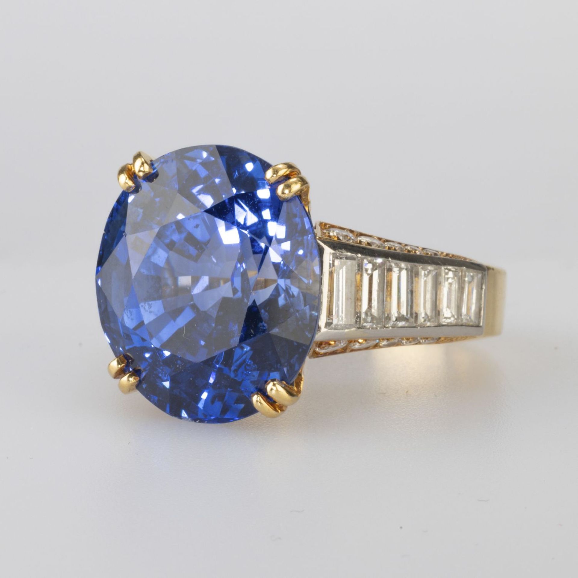 Saphir-Diamant-Ring Gelbgold und - Image 5 of 9