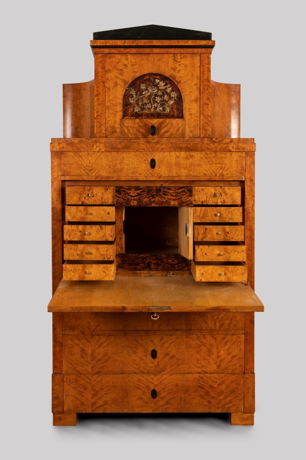 Biedermeier-Schreibschrank Birke. - Image 3 of 6