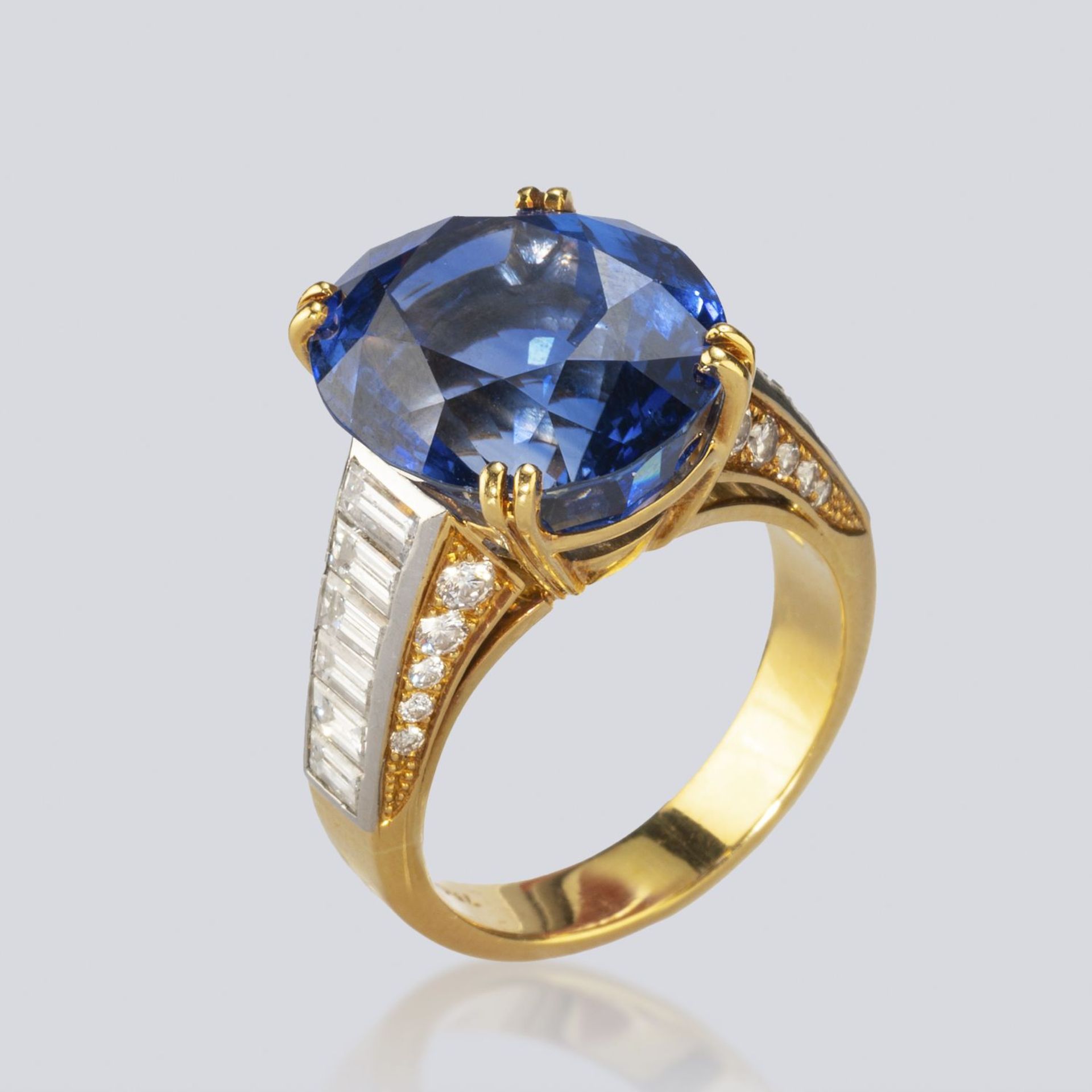 Saphir-Diamant-Ring Gelbgold und - Image 2 of 9