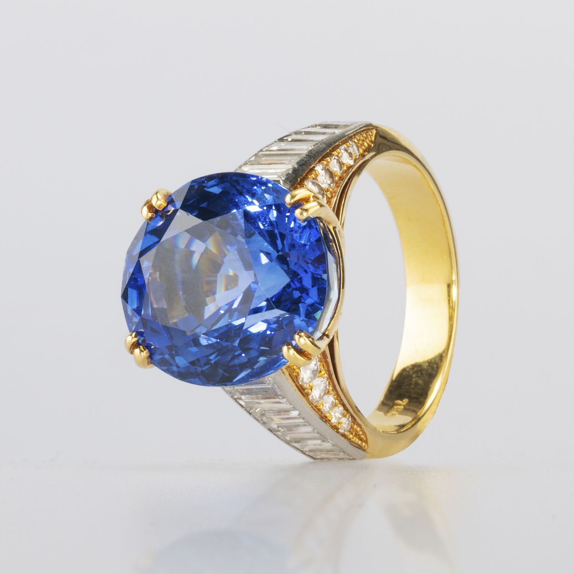 Saphir-Diamant-Ring Gelbgold und