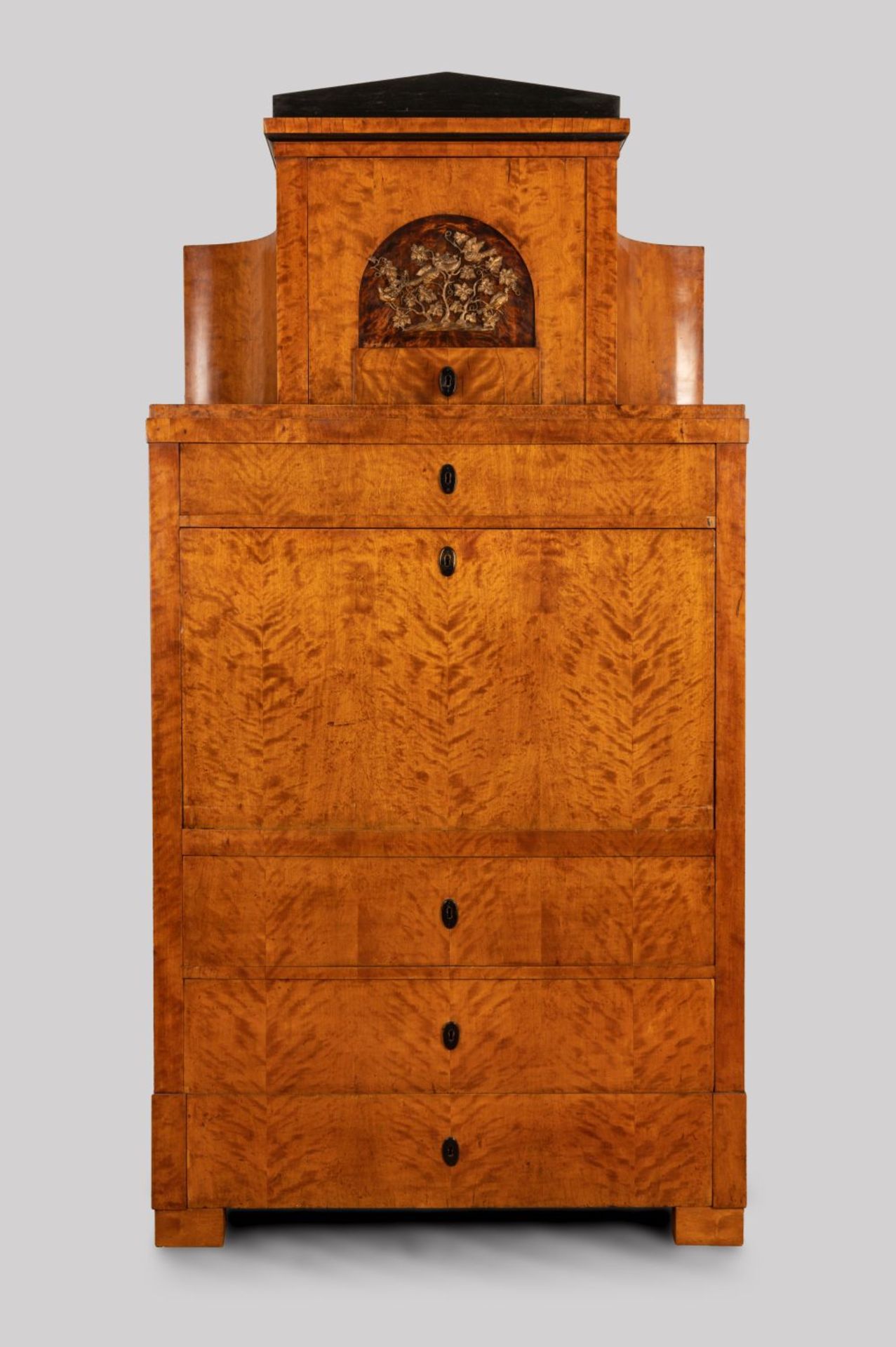 Biedermeier-Schreibschrank Birke. - Image 2 of 6