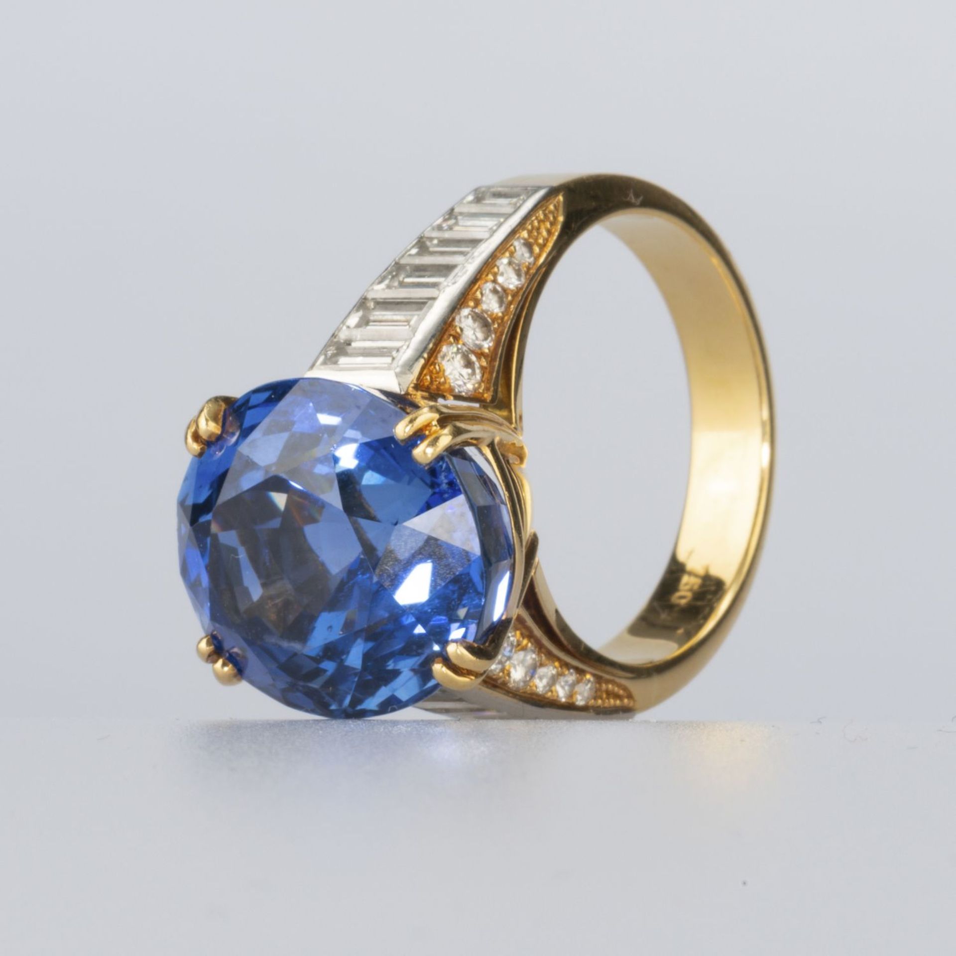 Saphir-Diamant-Ring Gelbgold und - Image 7 of 9