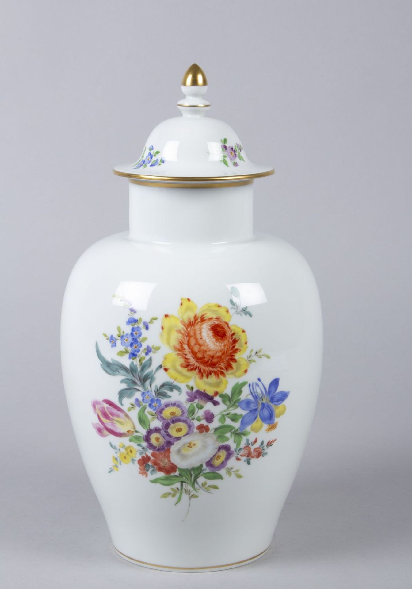 Deckelvase Polychrome florale