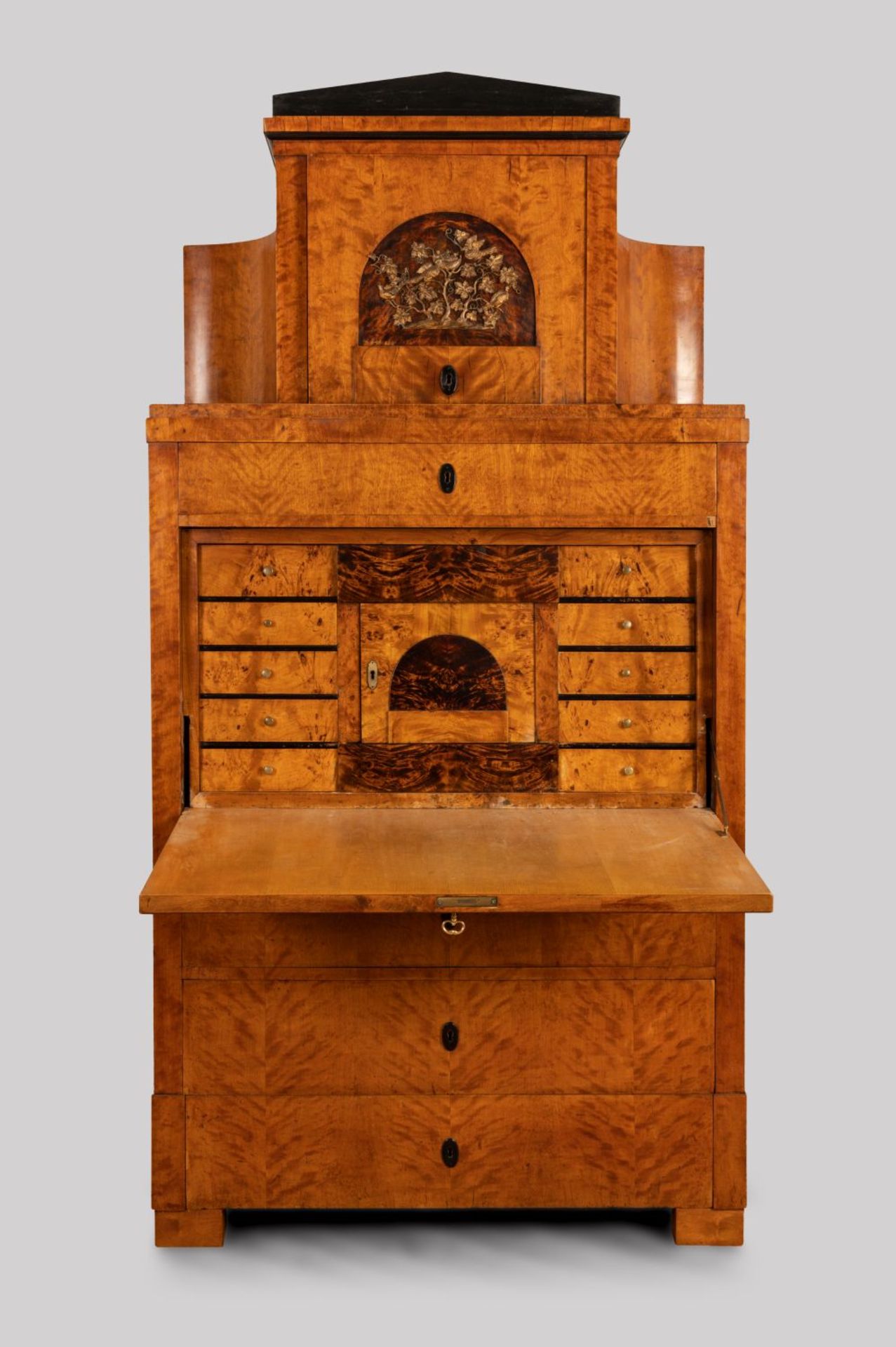 Biedermeier-Schreibschrank Birke.