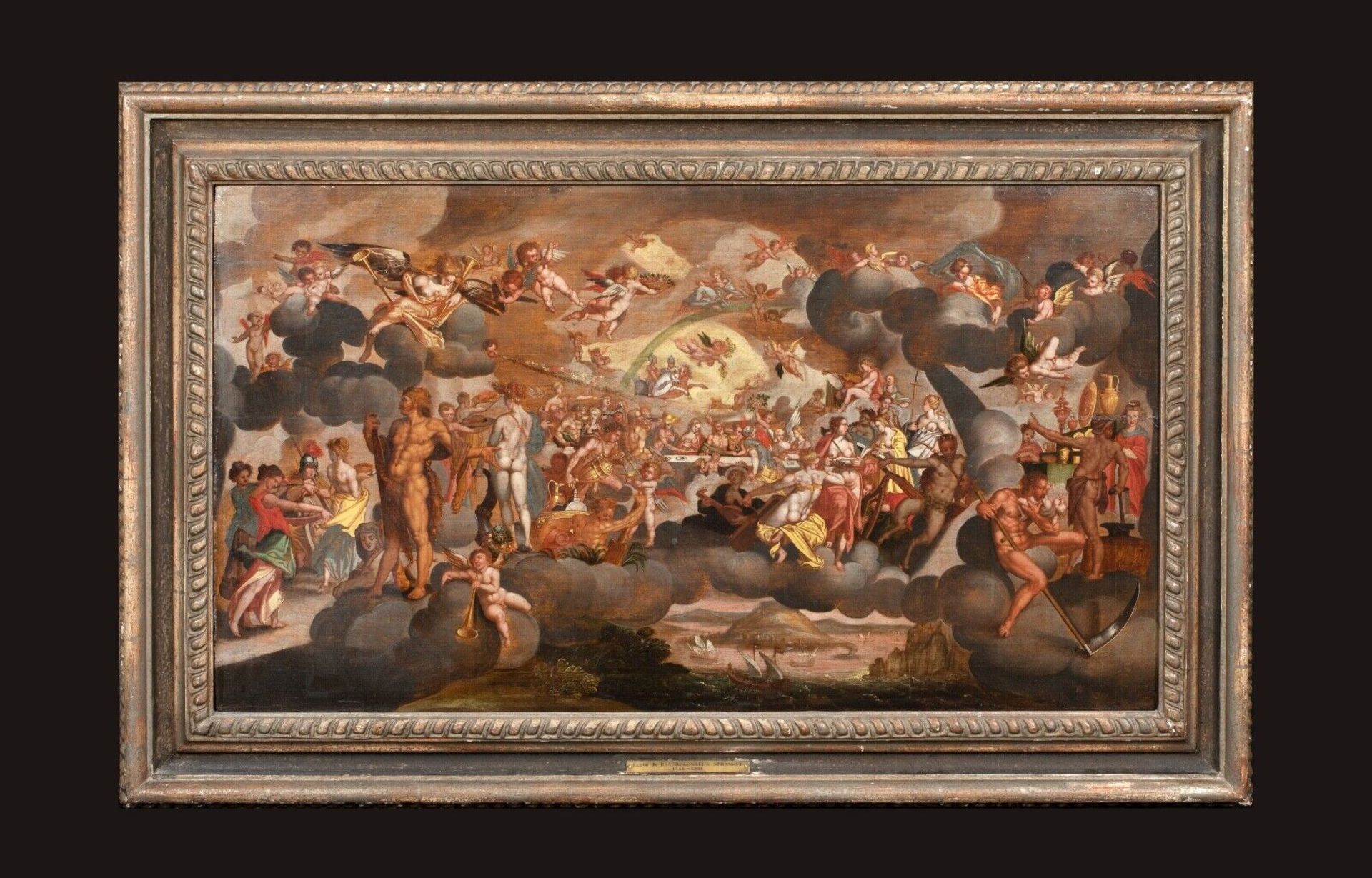 THE FEAST OF THE GODS AT THE WEDDING OF CUPID AND PSYCHE OIL PAINTING - Image 4 of 10
