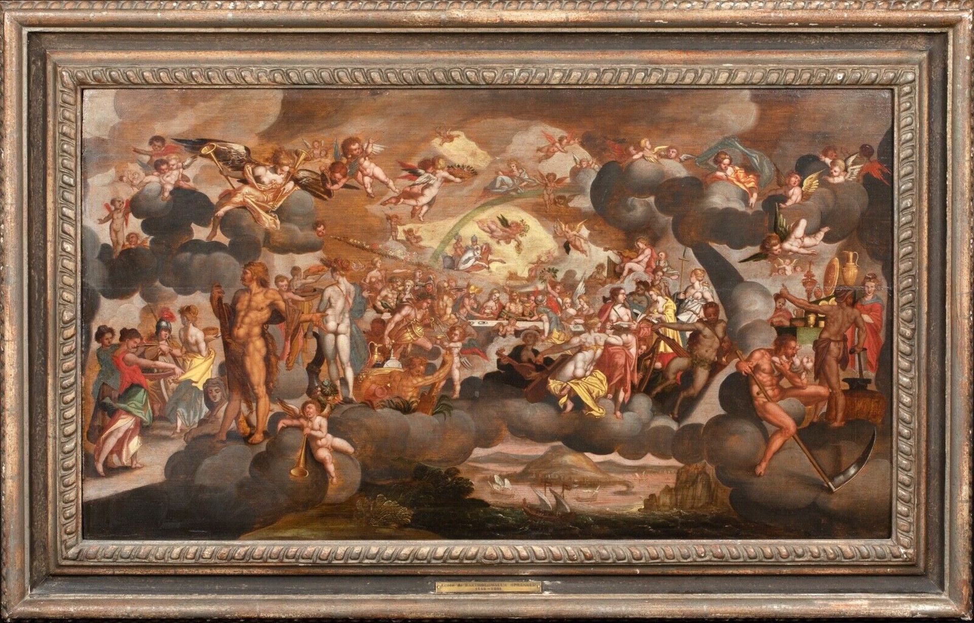 THE FEAST OF THE GODS AT THE WEDDING OF CUPID AND PSYCHE OIL PAINTING - Image 2 of 10