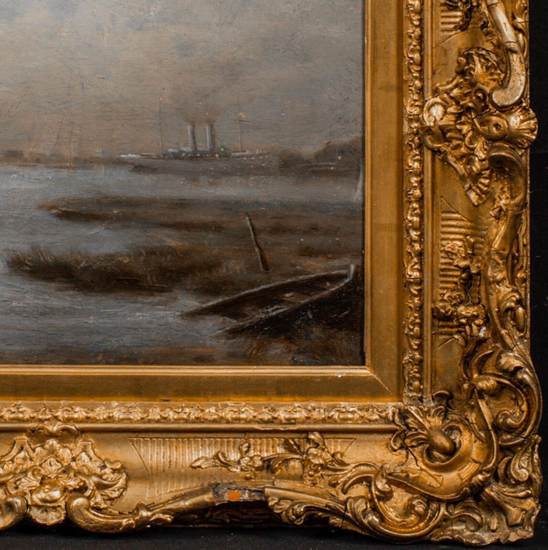 MOONLIT VIEW OF THE THAMES OIL PAINTING - Image 11 of 11