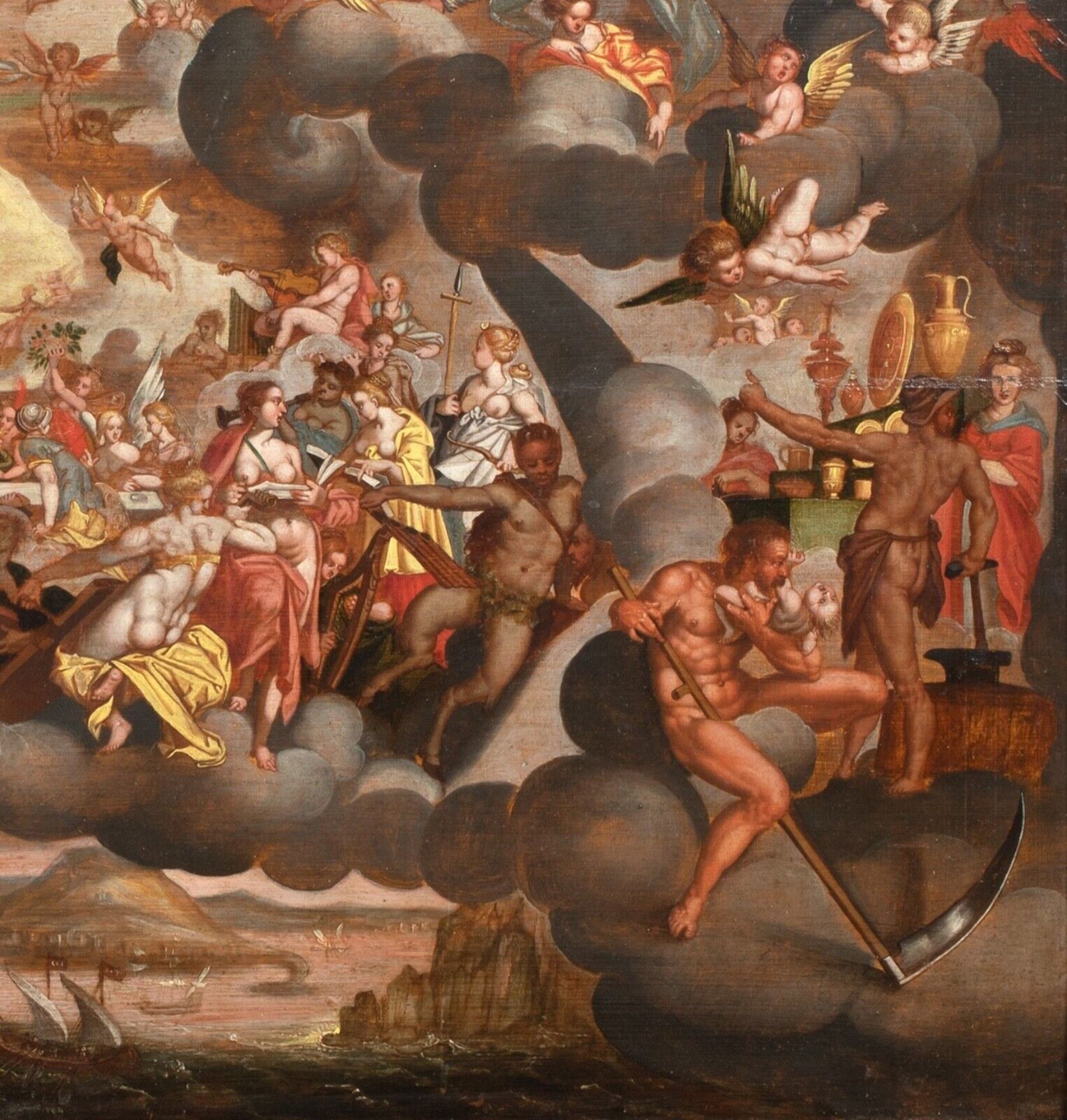 THE FEAST OF THE GODS AT THE WEDDING OF CUPID AND PSYCHE OIL PAINTING - Image 5 of 10