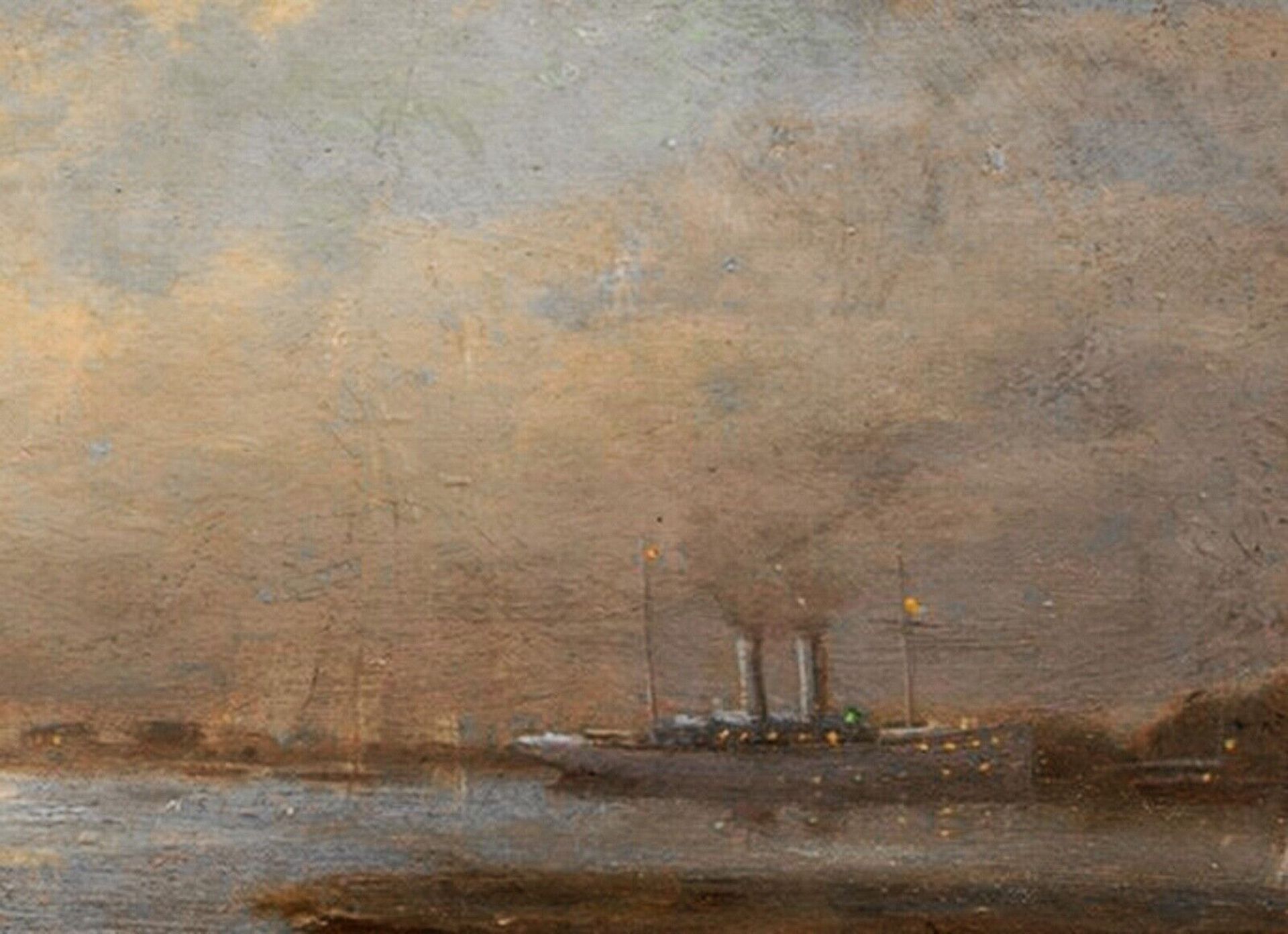 MOONLIT VIEW OF THE THAMES OIL PAINTING - Image 6 of 11