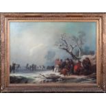 FROZEN WINTER LANDSCAPE OIL PAINTING