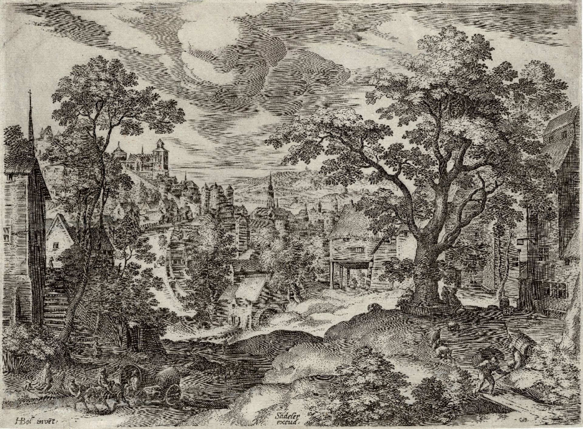 Jan Sadeler, Hans Bol - Landscape with a view on Antwerp