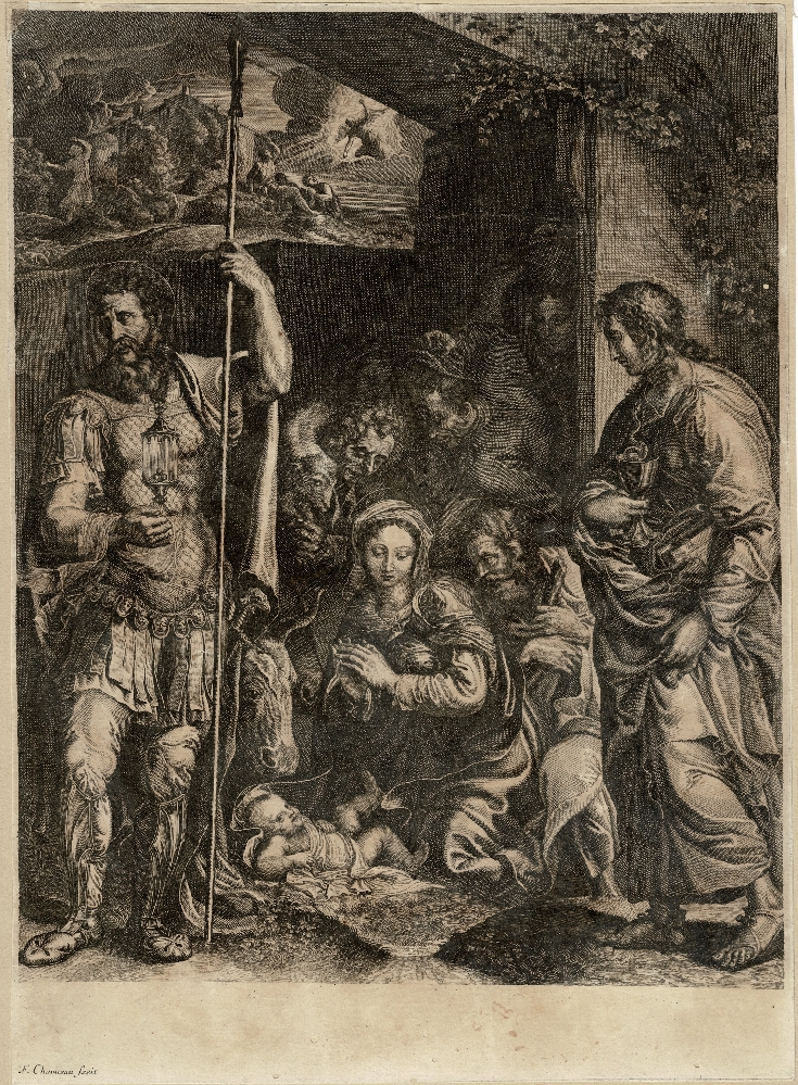 François Chauveau - Adoration of Shepherds, after Giulio Romano - 1635