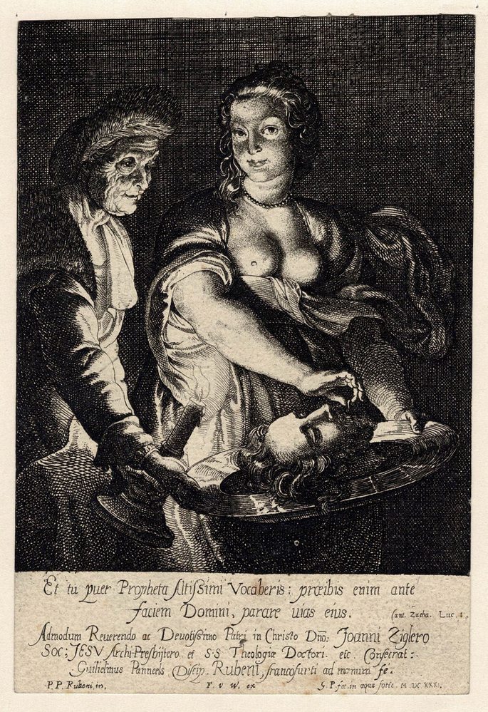 Pieter Paul Rubens, Salomé with the head of Saint John-Baptiste, Willem Panneels, Franciscus van den