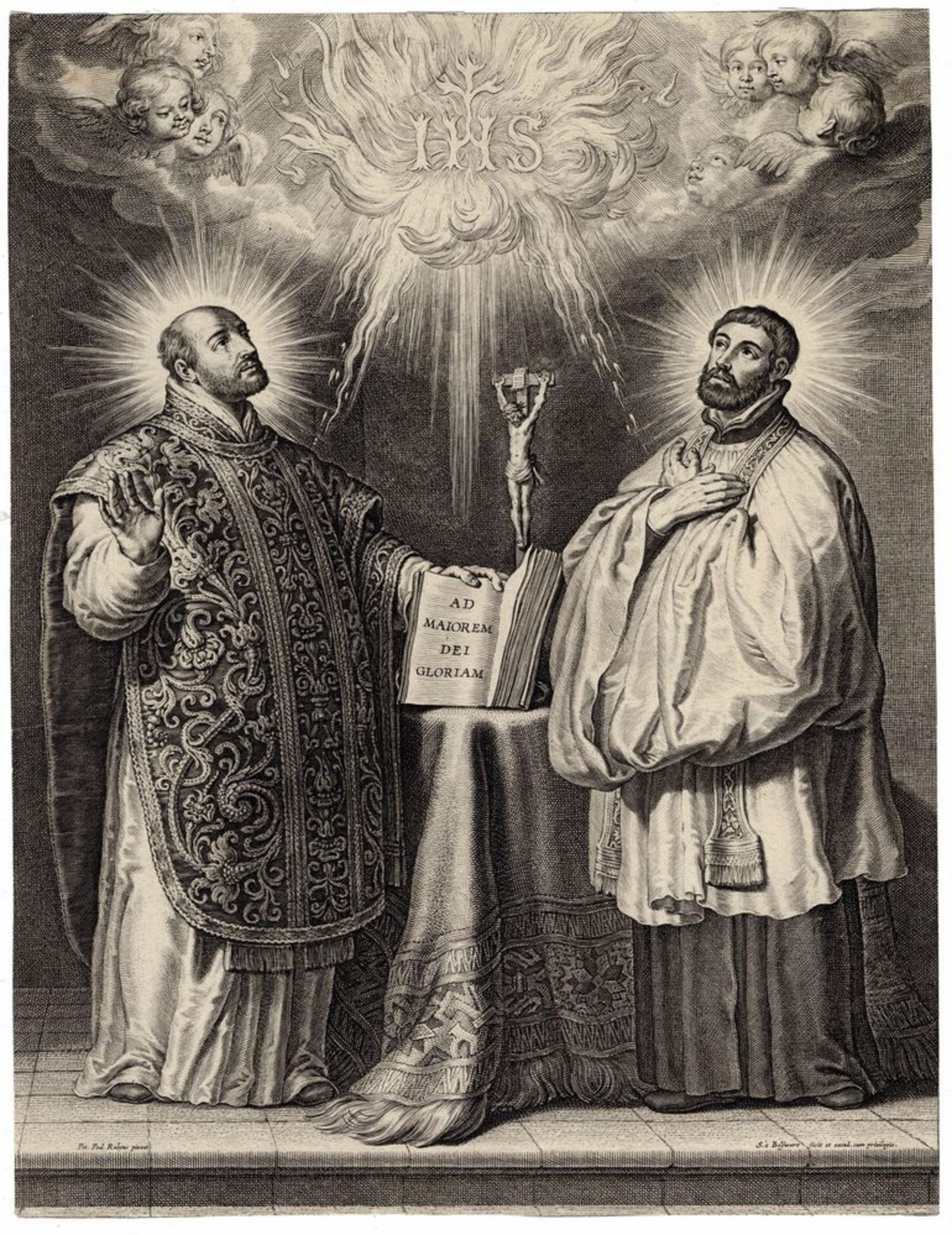 Pieter Paul Rubens, Schelte à Bolswert, Saint Francis Xavier and Saint Ignatius of Loyola.
