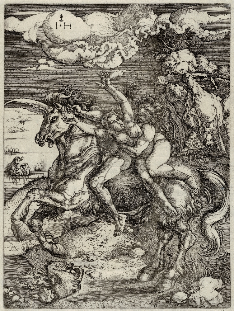 Albrecht Durer, after - The Abduction on the Unicorn, by Hieronymus Hopfer 