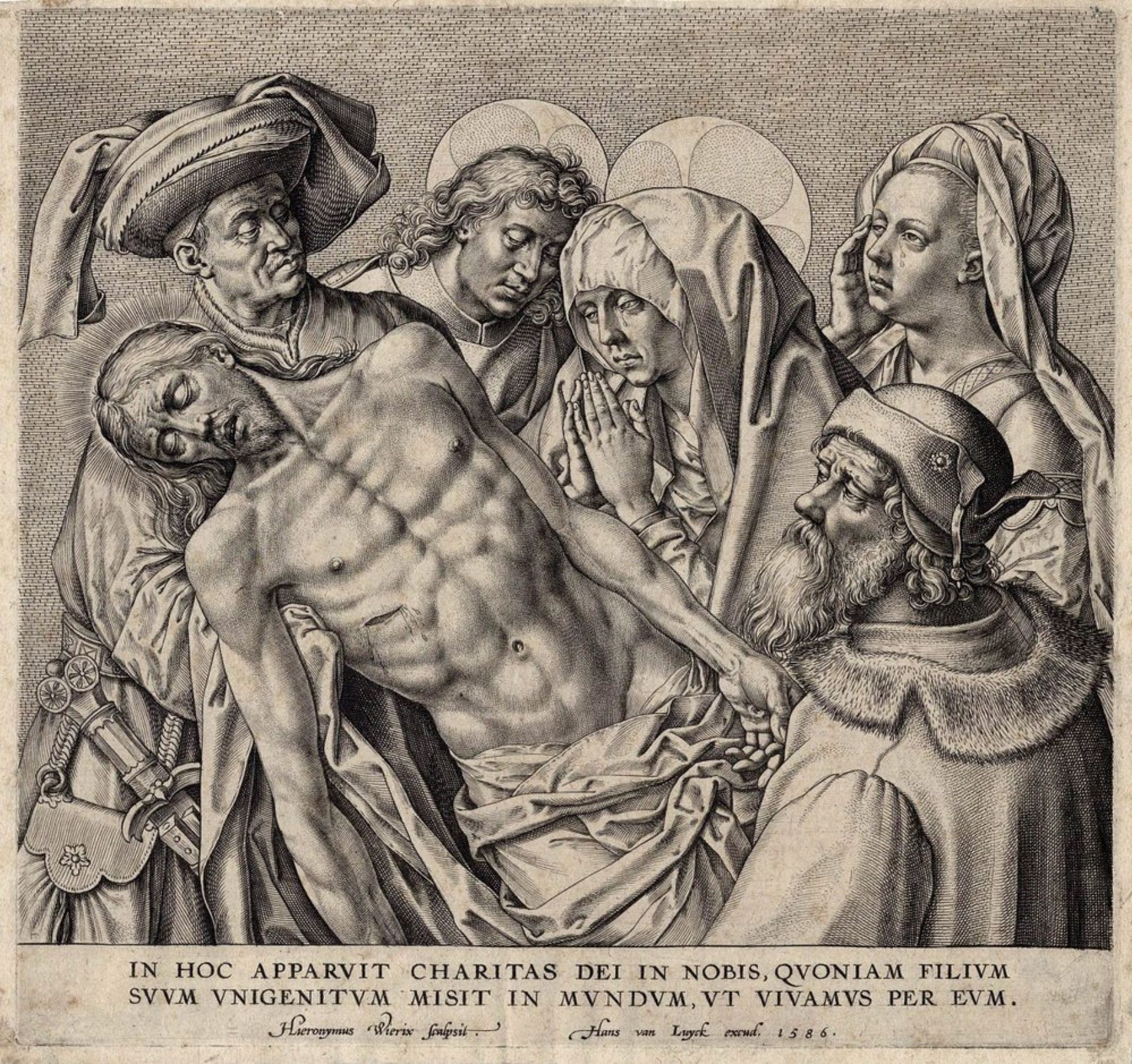 Hugo van der Goes, Hieronymus Wierix, Lamentation of Christ. 