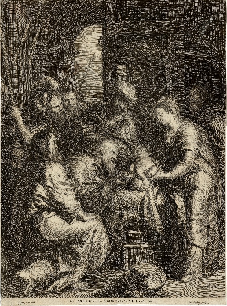 P.P. Rubens by Bolswert - Adoration of the Magi