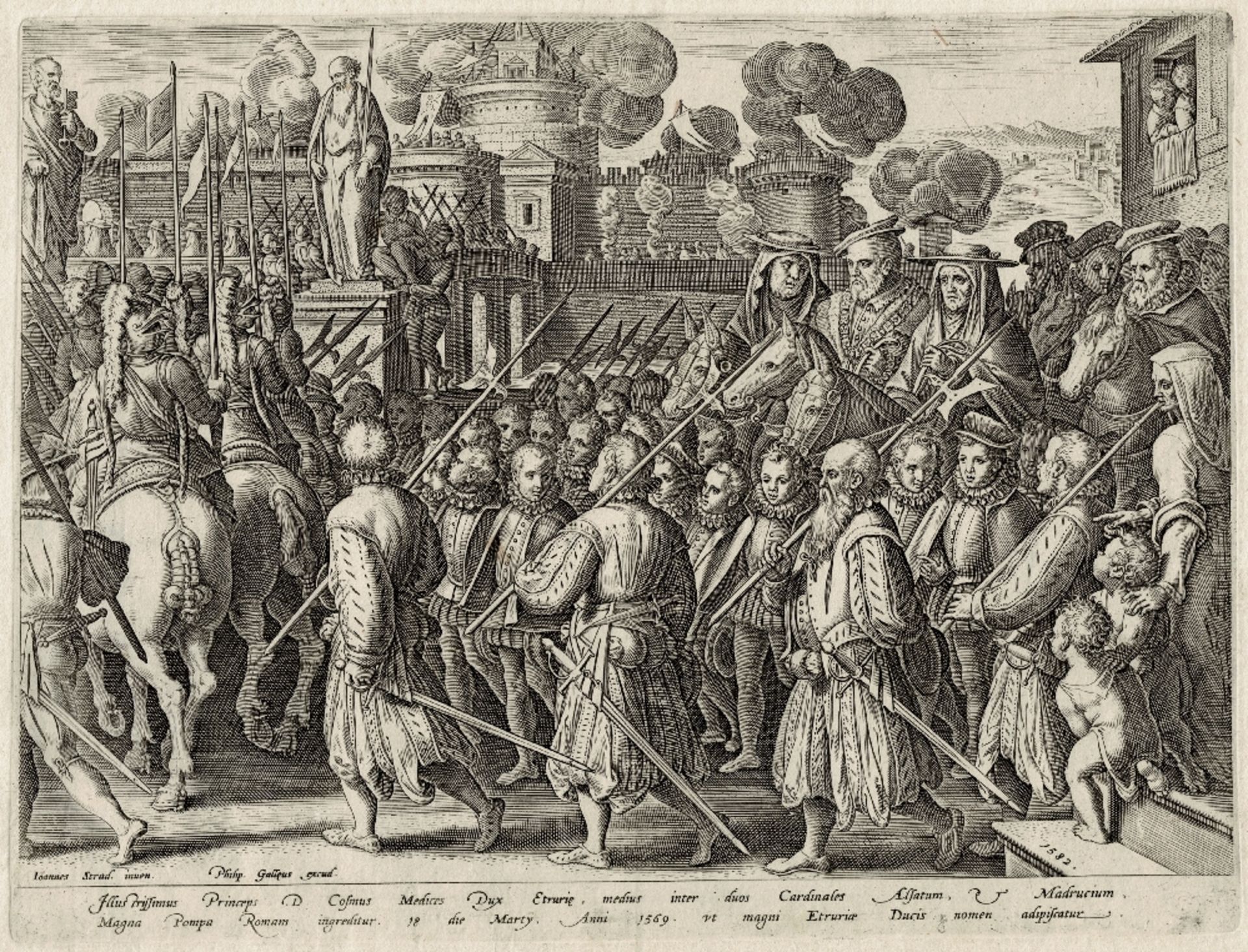 Stradanus, Philips Galle -Entry of Cosimo I into Rome - 1586