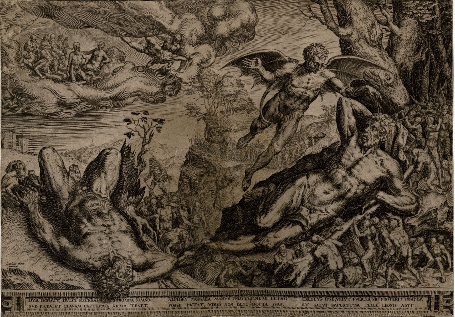 Frans Floris, Cornelis Cort - Hercules besieged by pygmies