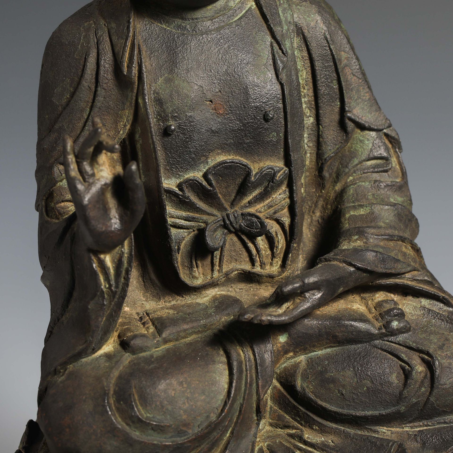 18th Century Han Bronze Buddha Statue - Image 10 of 13