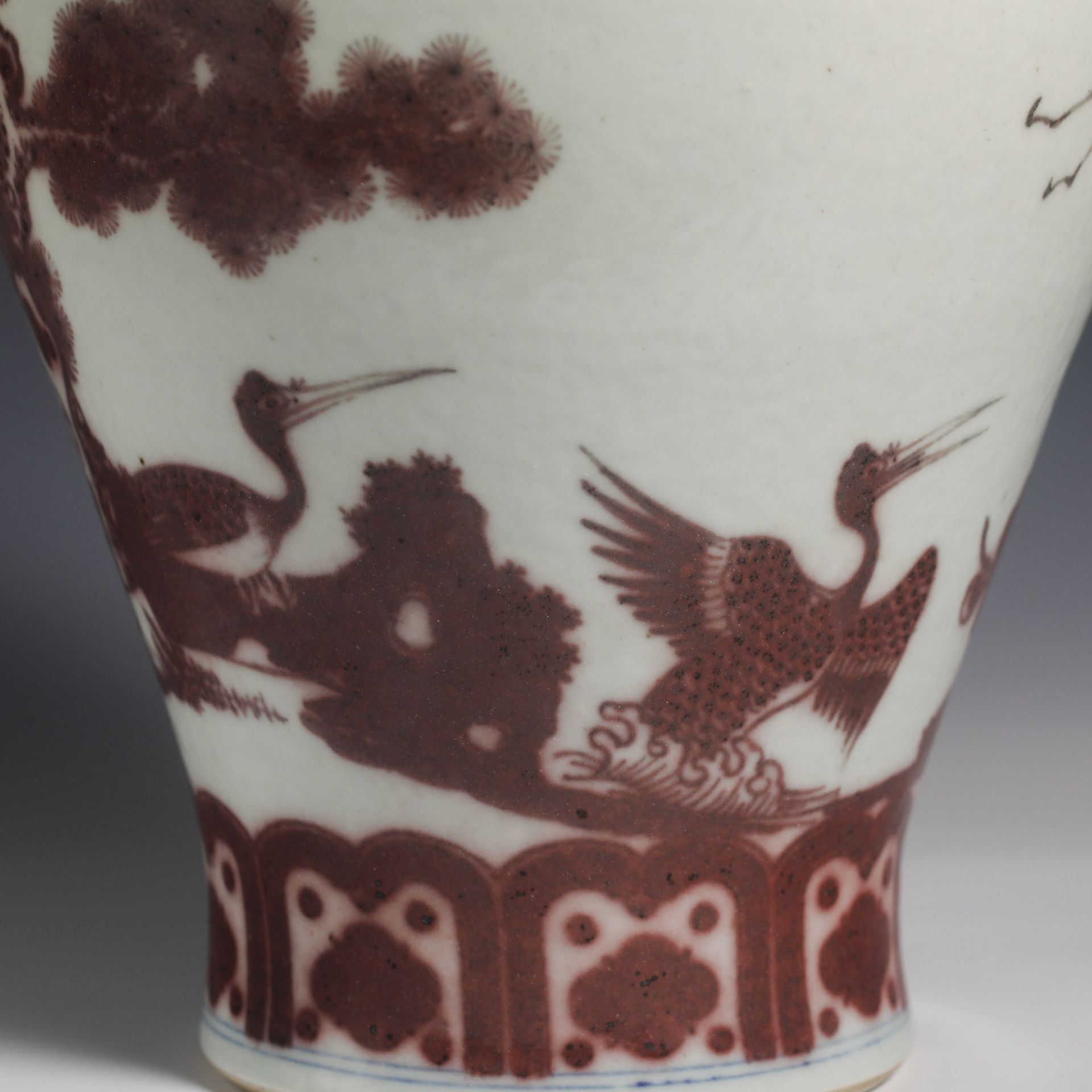 18th Century Underglaze Red Pine, Bamboo and Plum Vase - Image 6 of 10